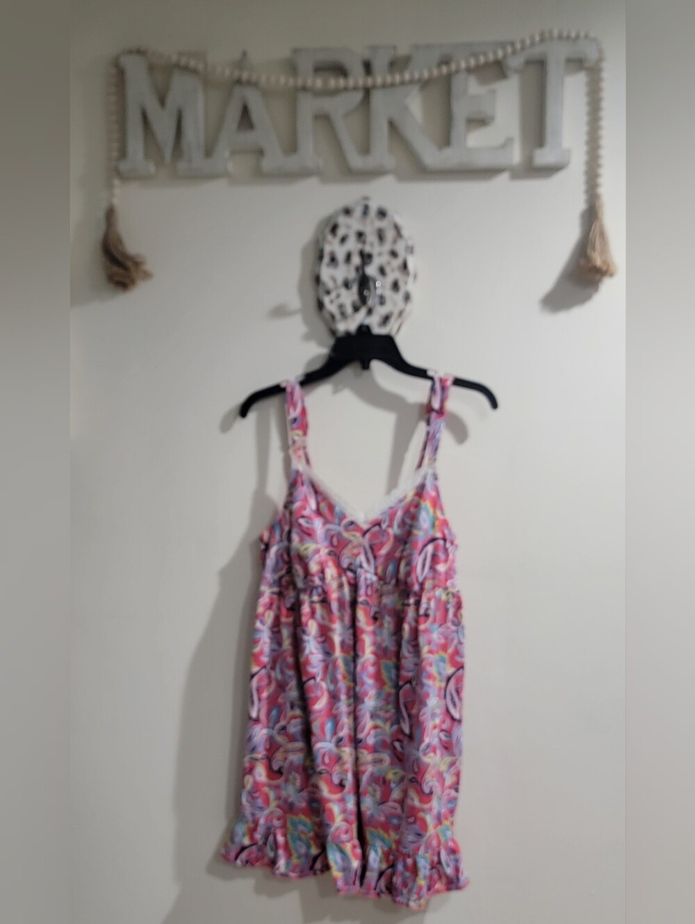 Cacique Pink Multicolor Paisley Tank Nightdress